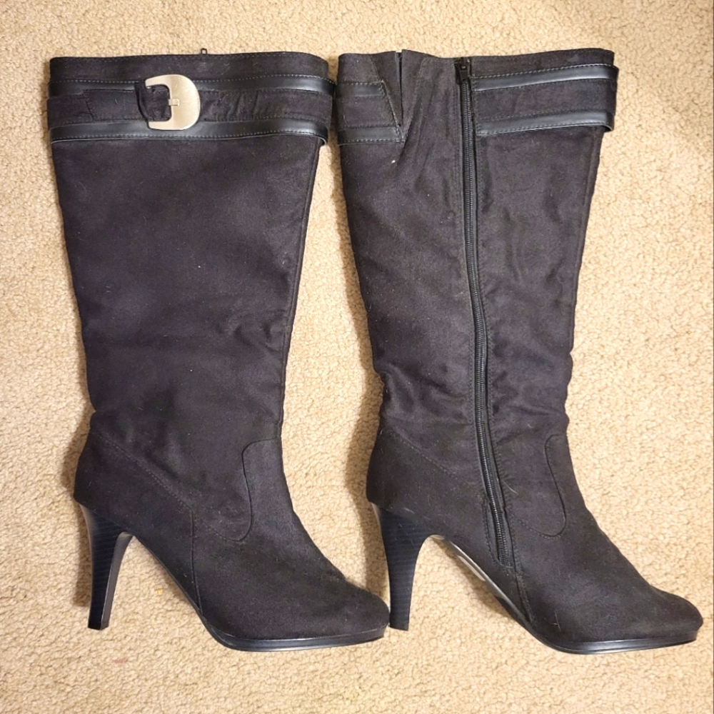 NEW Women Size 10 Wide Black Heeled Boot